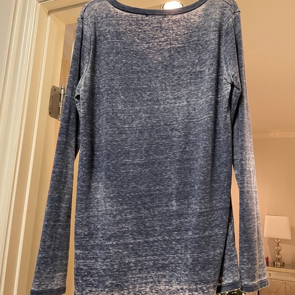 Faded Blue Long Sleeve Top (Sz Small) - Picture 3 of 3